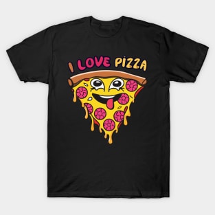 Funny I Love Pizza Slice Design T-Shirt